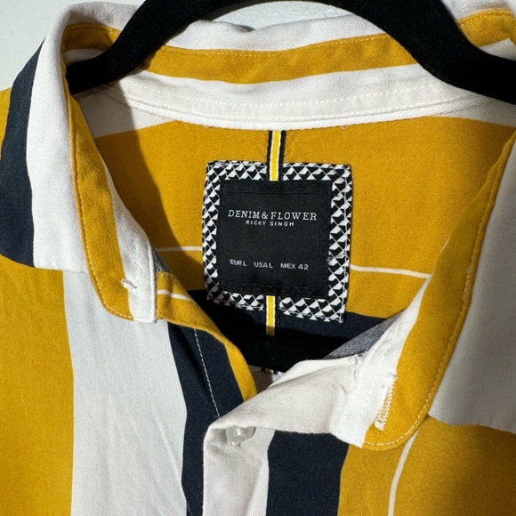 Denim & Flower Ricky Singh striped button up Large - Picture 2 of 4